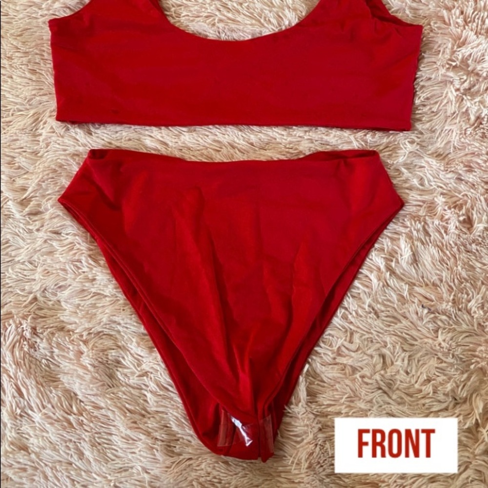 PLT red high waisted bikini NWT *BOTTOM ONLY*